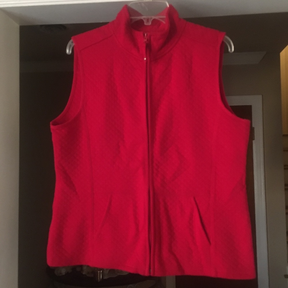 Karen Scott Sport Red Vest Quilted Vest